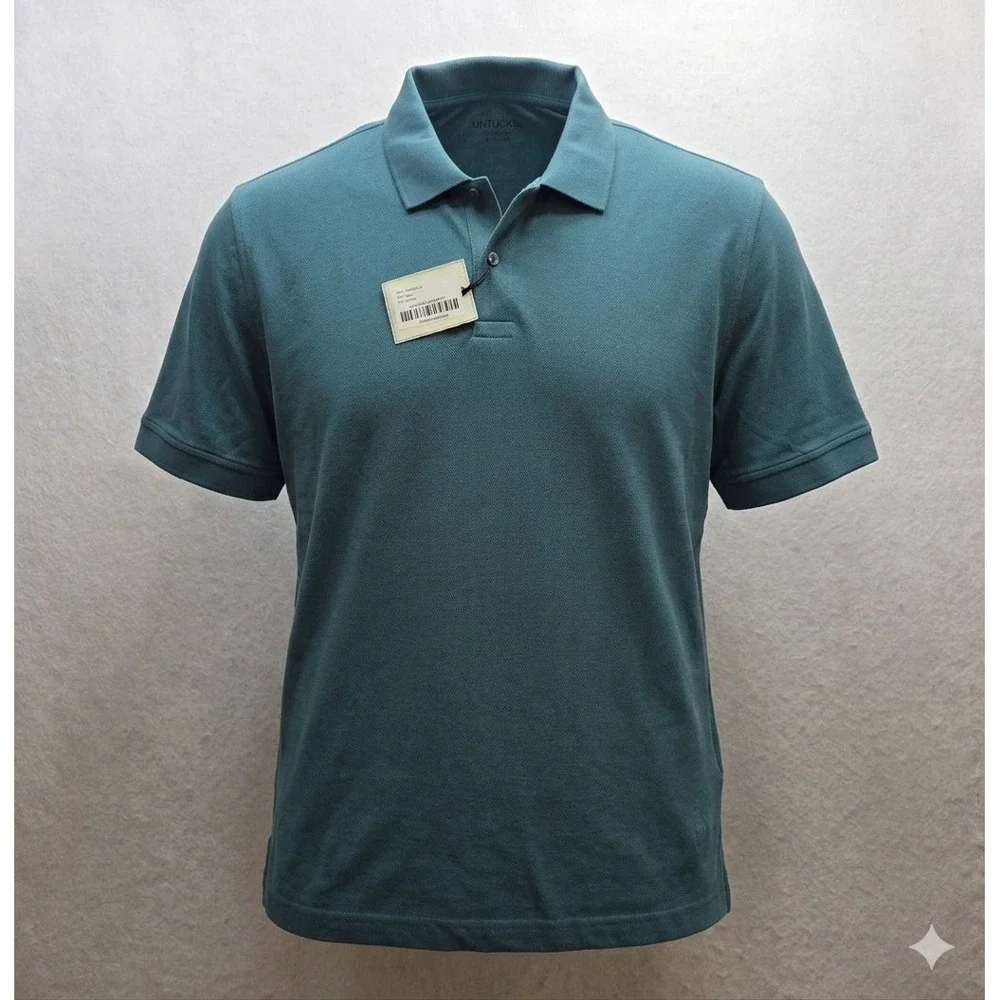 Untuckit 30167 Men's Turquoise Short Sleeve‎ Golf Polo Shirt. NWT. Size 3XL